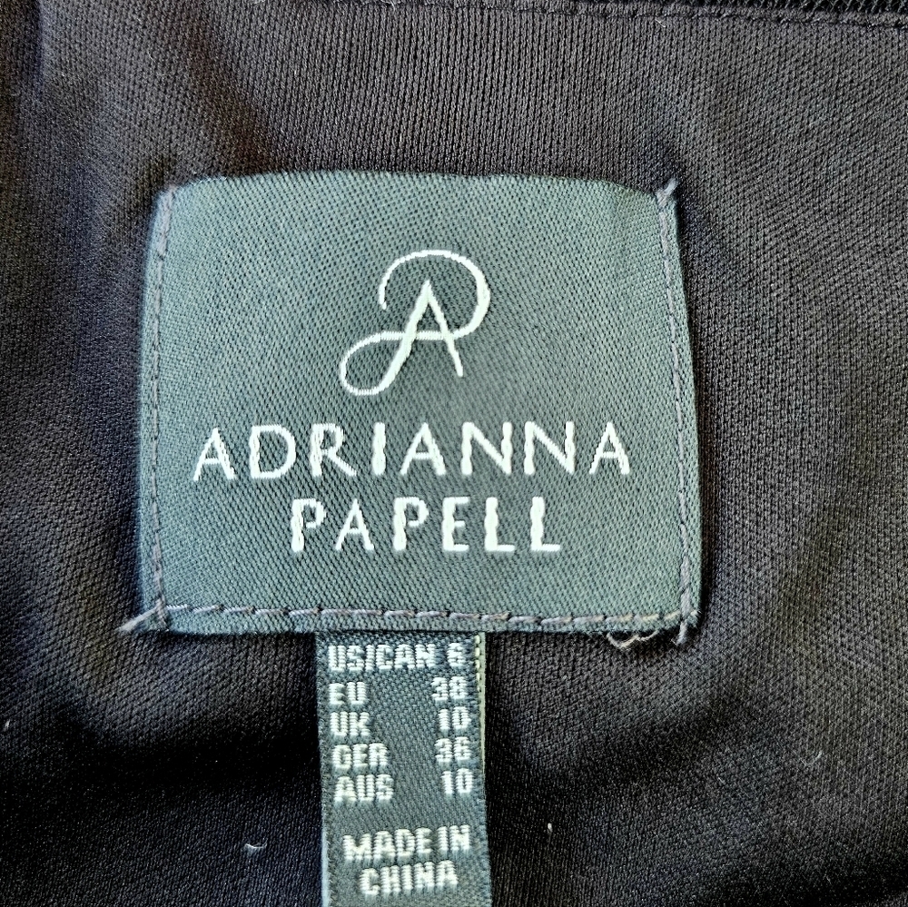Adrianna Papell Black Illusian Jersey Sheath Mini Dress, Size 8 - Picture 8 of 8